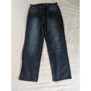 E3 Epic Eurodnm Jeans Men's‎ Size 34x34 Loose Fit Wide Leg Dark Wash Denim